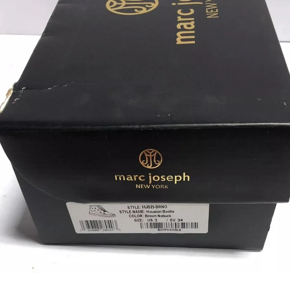 Marc Joseph Youth Houston Brown Ankle Booties, Girls’ Size 3 M